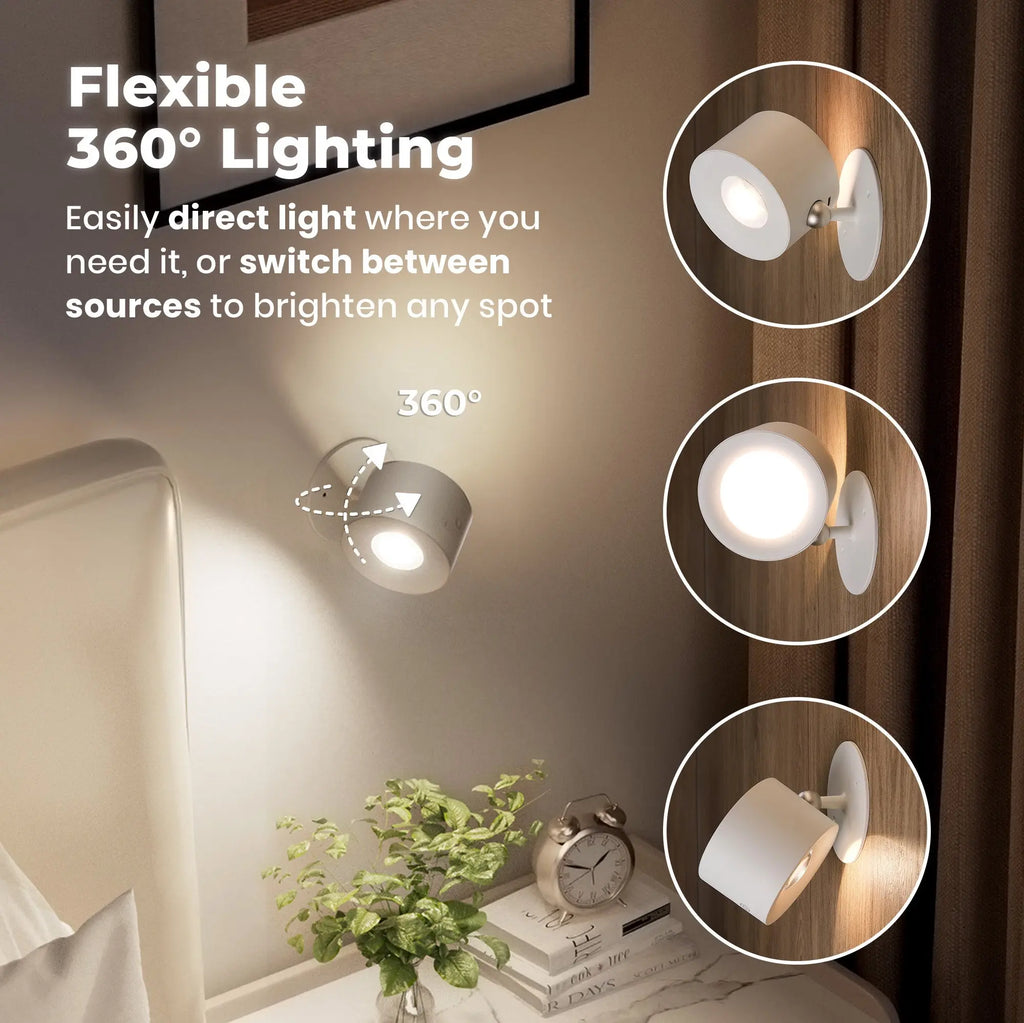 Modern Magnetic Wall Light - Cordless LED Sconce - VOIDSmart™ GlowRight
