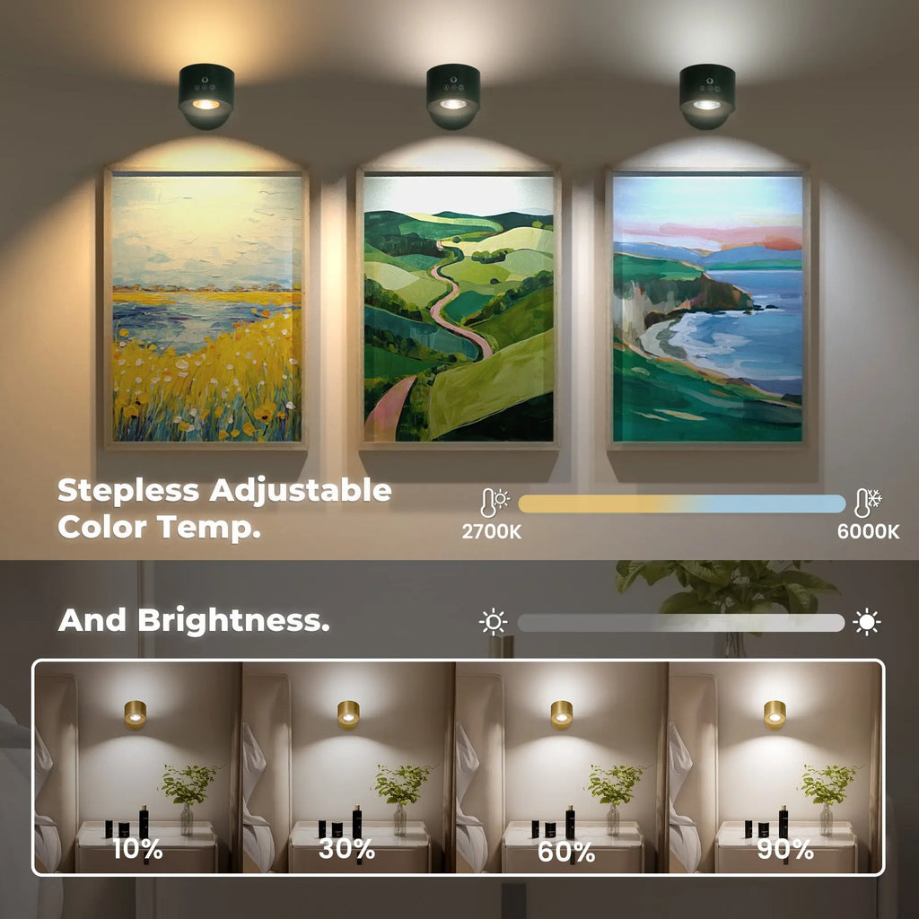 Modern Magnetic Wall Light - Cordless LED Sconce - VOIDSmart™ GlowRight