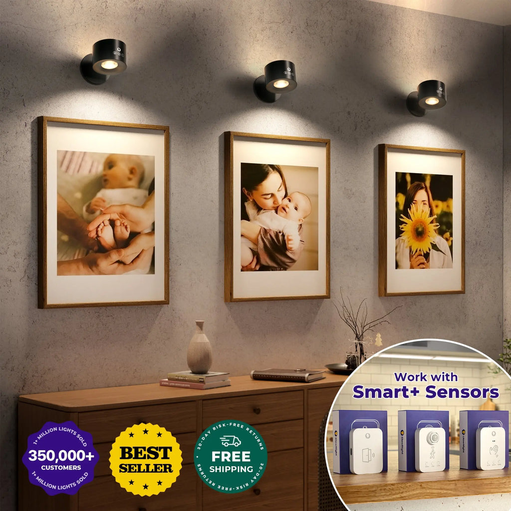 Modern Magnetic Wall Light - Cordless LED Sconce - VOIDSmart™ GlowRight