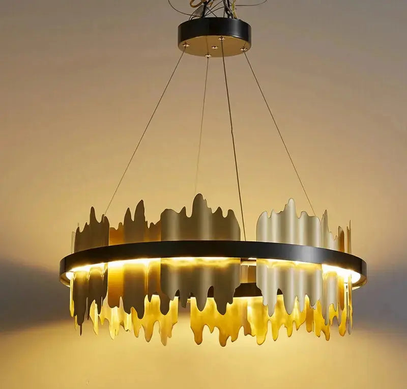 Stratos™ Modern Luxury Crystal Chandelier – K9 Smoky & Clear Glass LED Pendant Light Void Lighting