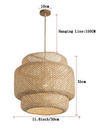 Bambura™ Handwoven Bamboo Pendant Light – Natural Woven Ceiling Pendant Light Luminescense