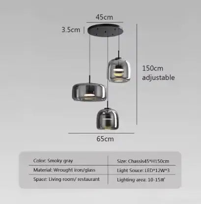 HaloNest™ Hand-Blown Glass Pendant Light – Modern Nordic Ceiling Lamp with Warm LED Glow Luminescense