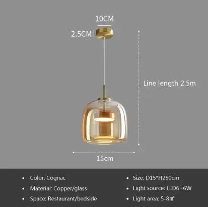 HaloNest™ Hand-Blown Glass Pendant Light – Modern Nordic Ceiling Lamp with Warm LED Glow Luminescense