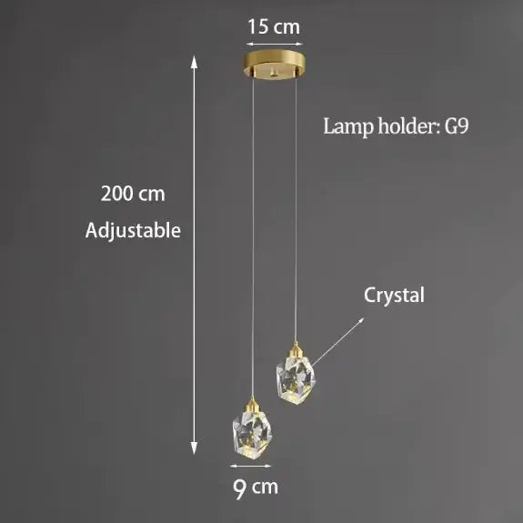 Virello™ Crystal Drop Pendant Light - K-Crystal Linear Chandelier Luminescense