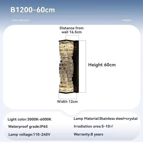 VoidPrism™ Luxury Outdoor Crystal Wall Sconce - Waterproof LED Exterior Light Luminescense