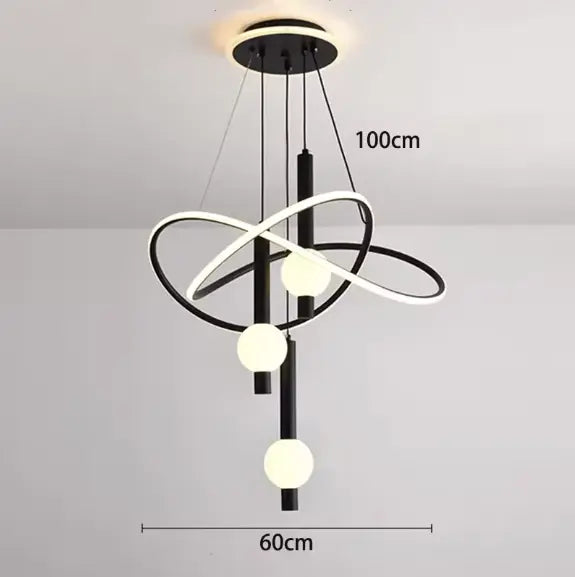 Modern Spiral LED Pendant Chandelier - Sculptural Helix Pendant Light - HelixAura™ Luminescense