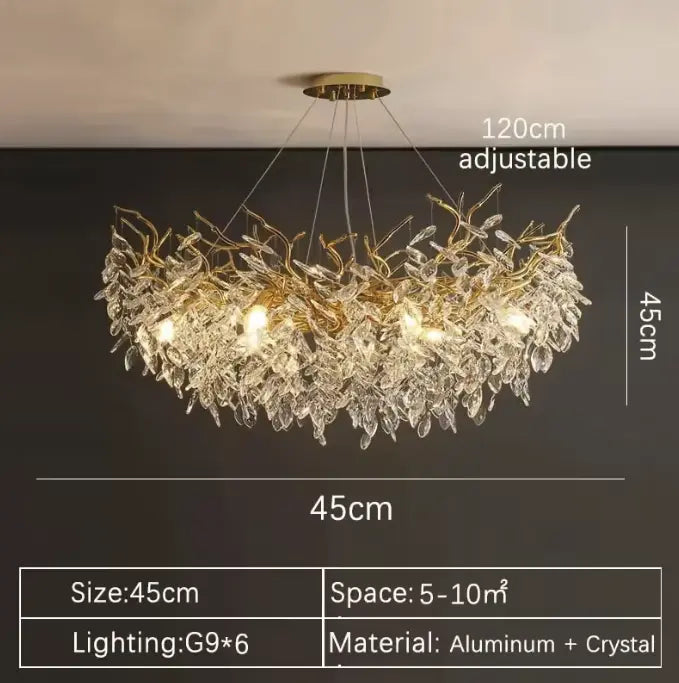 CrystalBloom™ Luxury Chandelier – Stainless Steel & Crystal LED Ceiling Light Luminescense