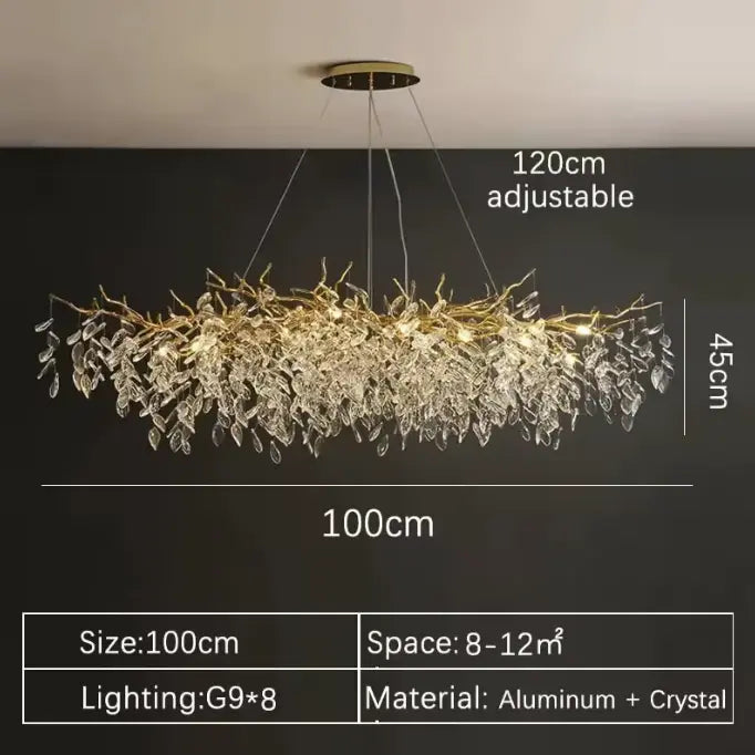 CrystalBloom™ Luxury Chandelier – Stainless Steel & Crystal LED Ceiling Light Luminescense
