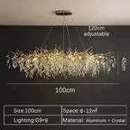 CrystalBloom™ Luxury Chandelier – Stainless Steel & Crystal LED Ceiling Light Luminescense