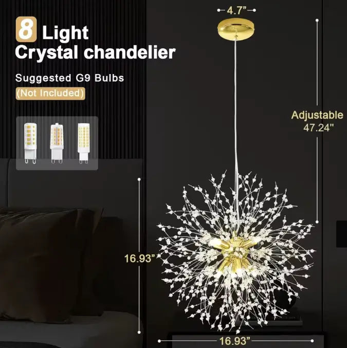 Stellara™ Firework Crystal Chandelier – Modern Luxury Chandelier LED Pendant Light Luminescense