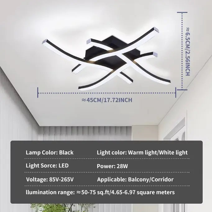 VoidArc™ Modern Curved LED Ceiling Light - Luxury Minimalist Flush Mount Luminescense