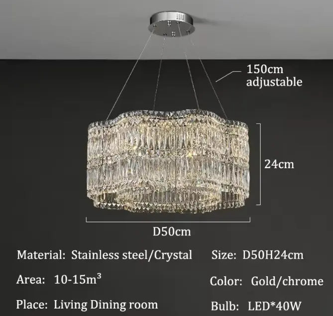 VoidSpectra™ Modern Crystal Luxury Chandelier - LED Ring Pendant Light - VOID Lighting™ Luminescense