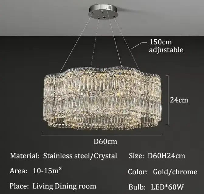 VoidSpectra™ Modern Crystal Luxury Chandelier - LED Ring Pendant Light - VOID Lighting™ Luminescense