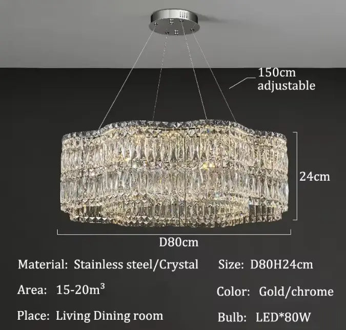 VoidSpectra™ Modern Crystal Luxury Chandelier - LED Ring Pendant Light - VOID Lighting™ Luminescense
