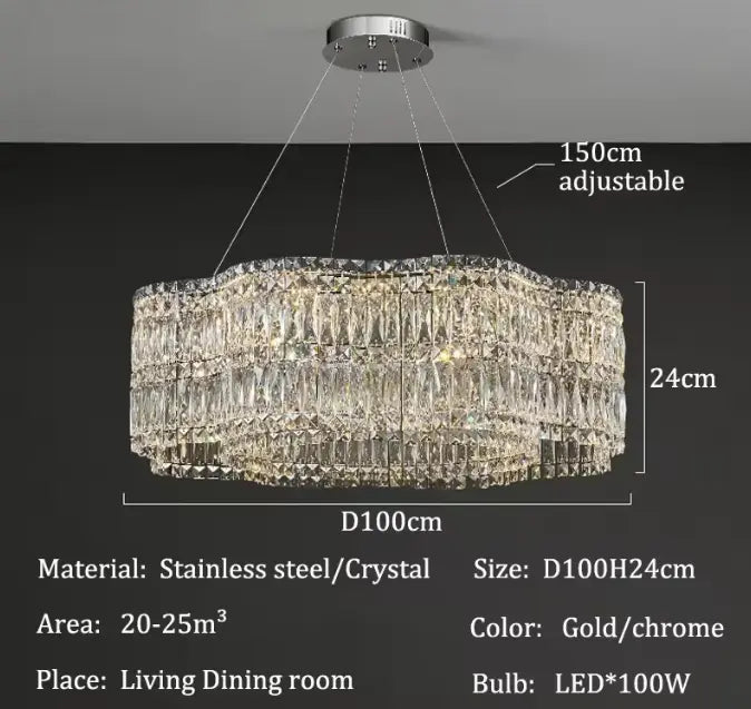 VoidSpectra™ Modern Crystal Luxury Chandelier - LED Ring Pendant Light - VOID Lighting™ Luminescense