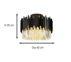 Noctyra™ Black Crystal Ceiling Chandelier – Modern Luxury Flush Mount Light Luminescense