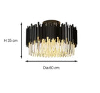 Noctyra™ Black Crystal Ceiling Chandelier – Modern Luxury Flush Mount Light Luminescense