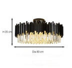 Noctyra™ Black Crystal Ceiling Chandelier – Modern Luxury Flush Mount Light Luminescense