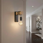 Industrial Wood Wall Sconce - Retro Loft Wall Lamp - VoidForge™ Luminescense
