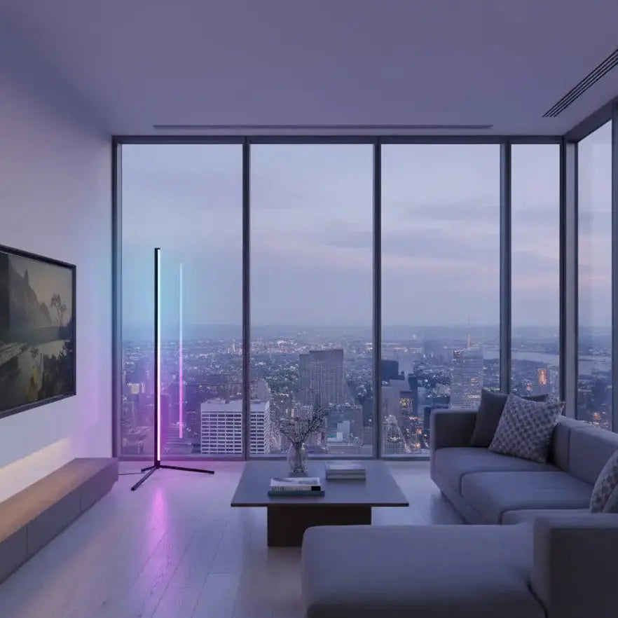 LuminaEdge™ RGB Corner Floor Lamp – 155cm Smart Ambient LED Light Luminescense