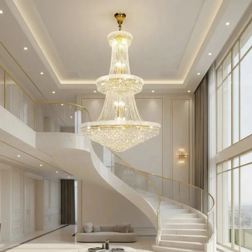 LumiCascade™ Grand Crystal Chandelier — Luxury Multi-Tier LED Statement Fixture Luminescense