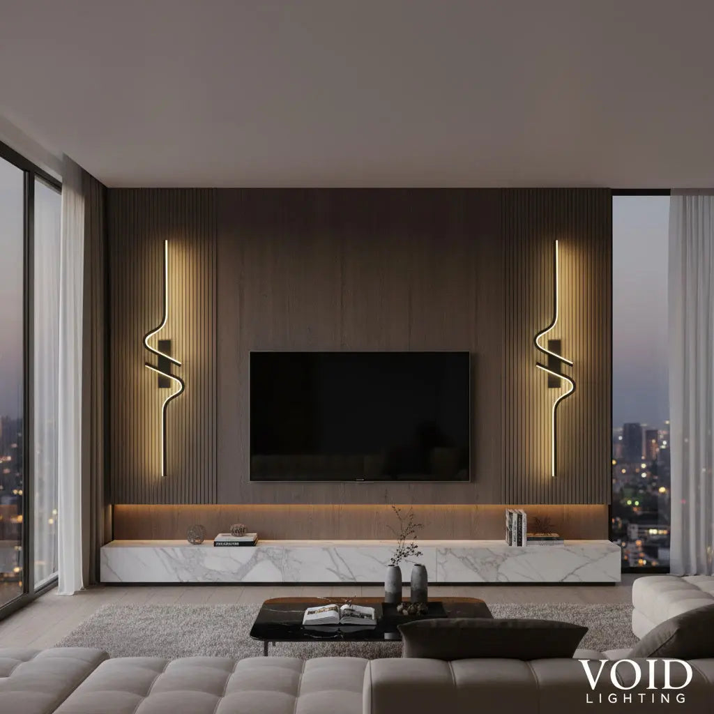 VoidSculpt™ Modern LED Artistic Wall Light - Minimalist Curved Accent Lighting - VOID Lighting™ Luminescense