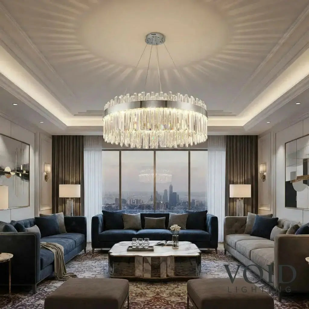 Aurielle™ Modern Crystal LED Chandelier – Luxury Gold Pendant Light Luminescense