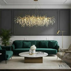 CrystalBloom™ Luxury Chandelier – Stainless Steel & Crystal LED Ceiling Light Luminescense