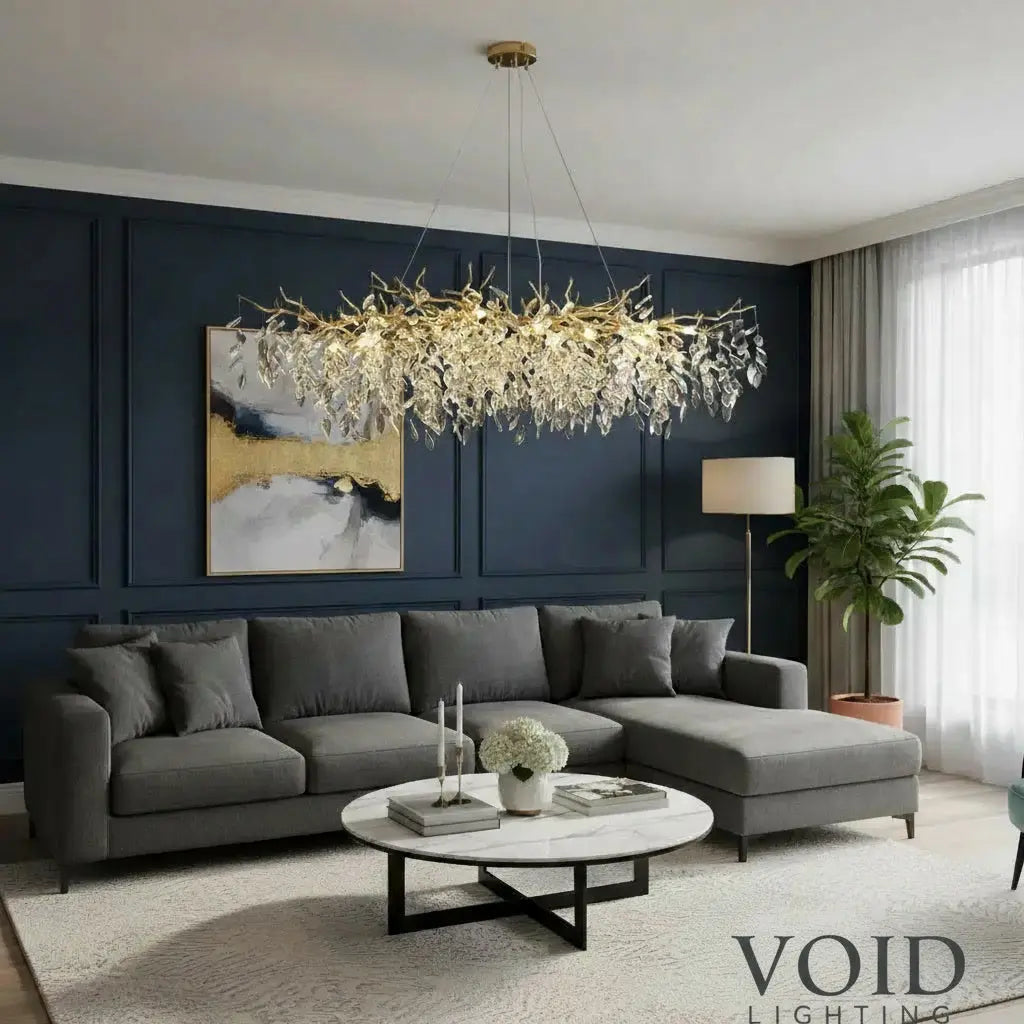 CrystalBloom™ Luxury Chandelier – Stainless Steel & Crystal LED Ceiling Light Luminescense