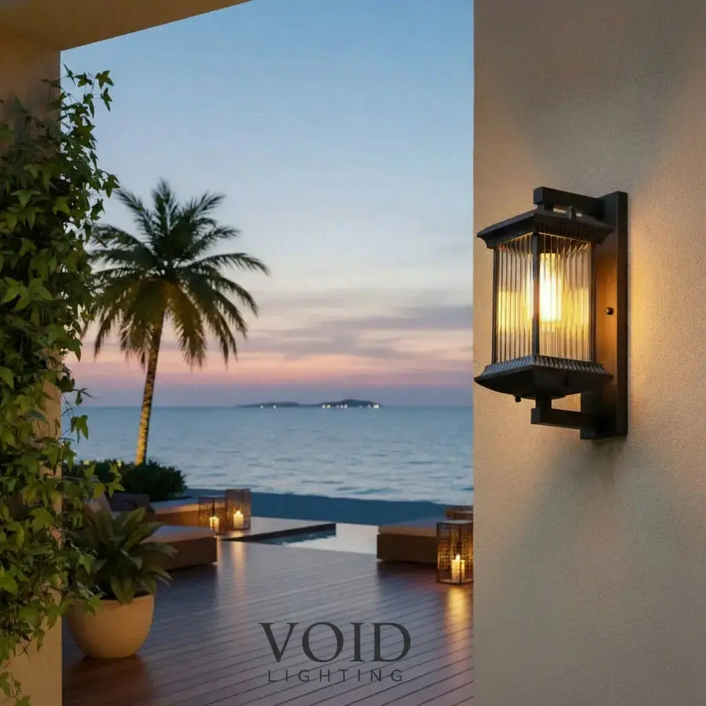 FortisLux™ Architectural Outdoor Wall Light – Waterproof Aluminum & Glass E27 Wall Sconce Luminescense