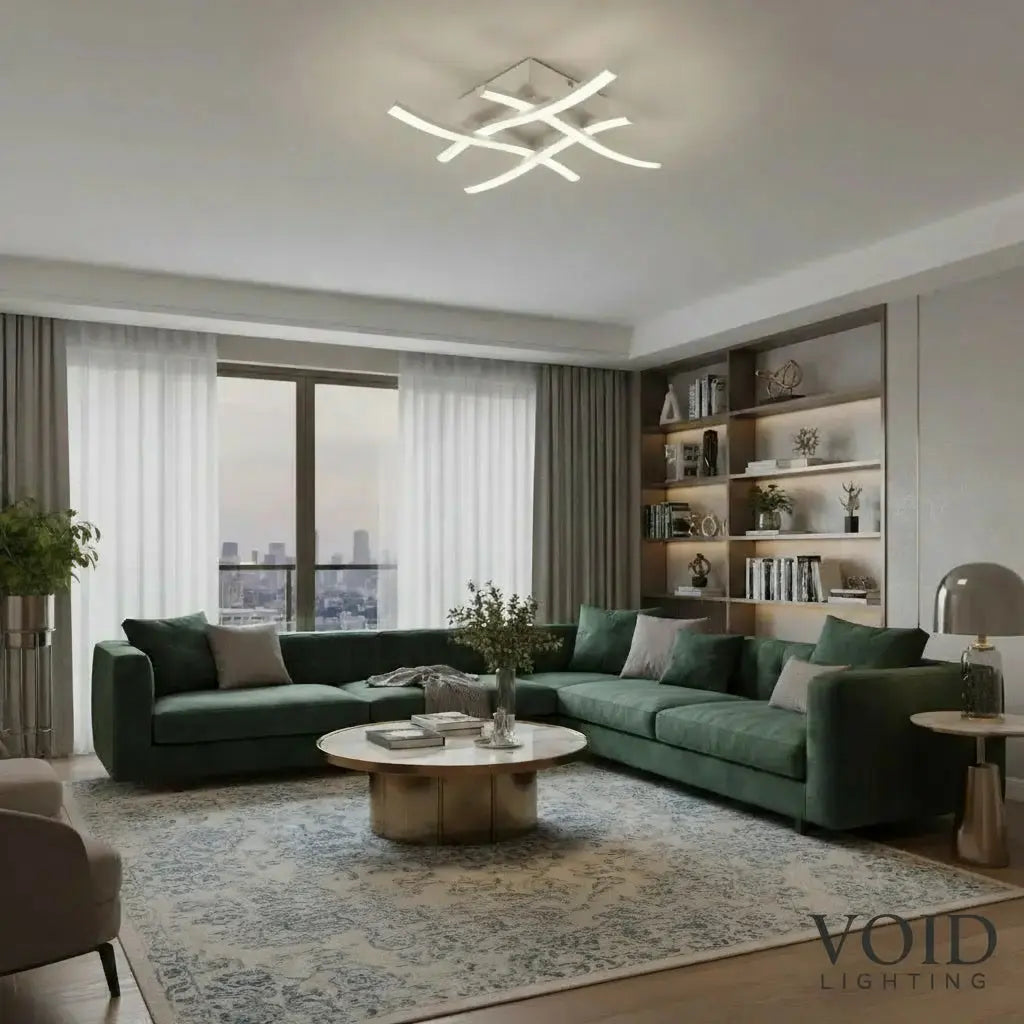 VoidArc™ Modern Curved LED Ceiling Light - Luxury Minimalist Flush Mount Luminescense