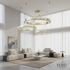 LumaRing™ Modern Crystal Ring Chandelier – Dimmable LED Ceiling Pendant for High-End Interiors Luminescense