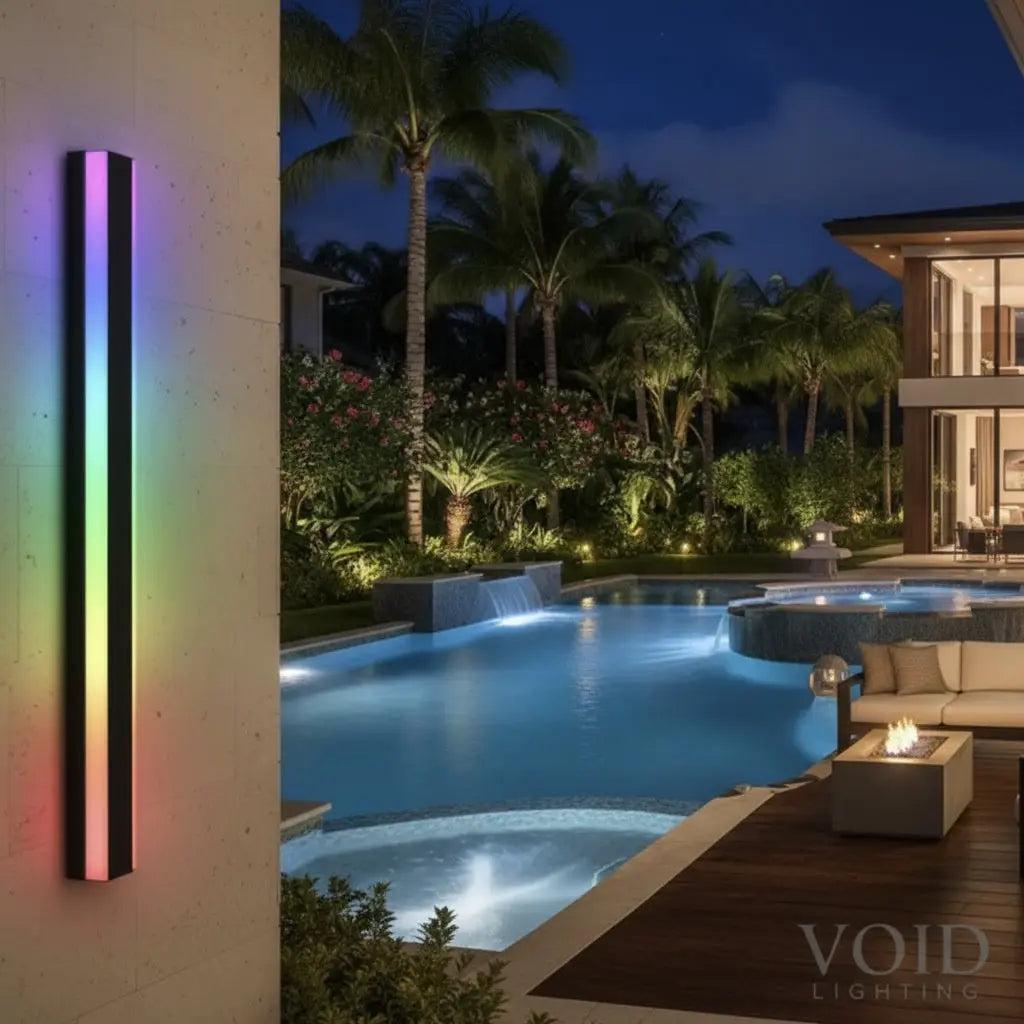 The Chroma Line™ Smart RGB Linear Wall Sconce | Waterproof IP65 Modern LED Bar | App-Controlled Mood Light Luminescense