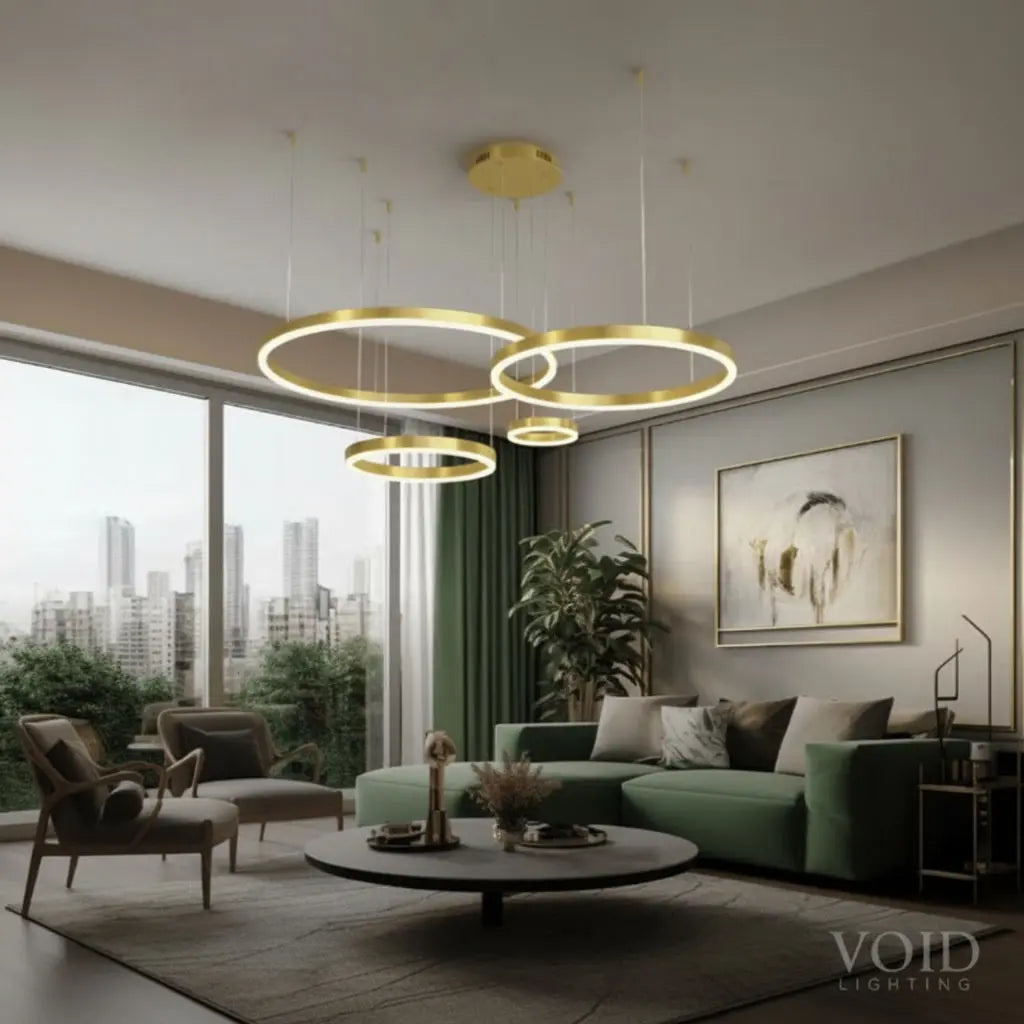 VoidHalo™ Modern LED Ring Pendant - Multi-Ring Luxury Minimalist Chandelier - VOID Lighting™ Luminescense