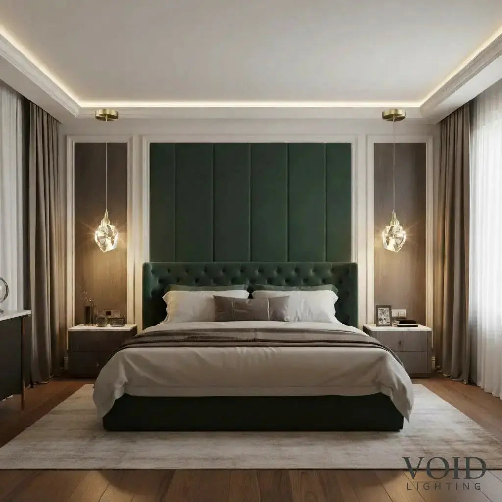 VoidLinear™ K-Series Architectural Crystal Chandelier - Luxury LED Linear Dining Pendant - VOID Lighting™ Luminescense