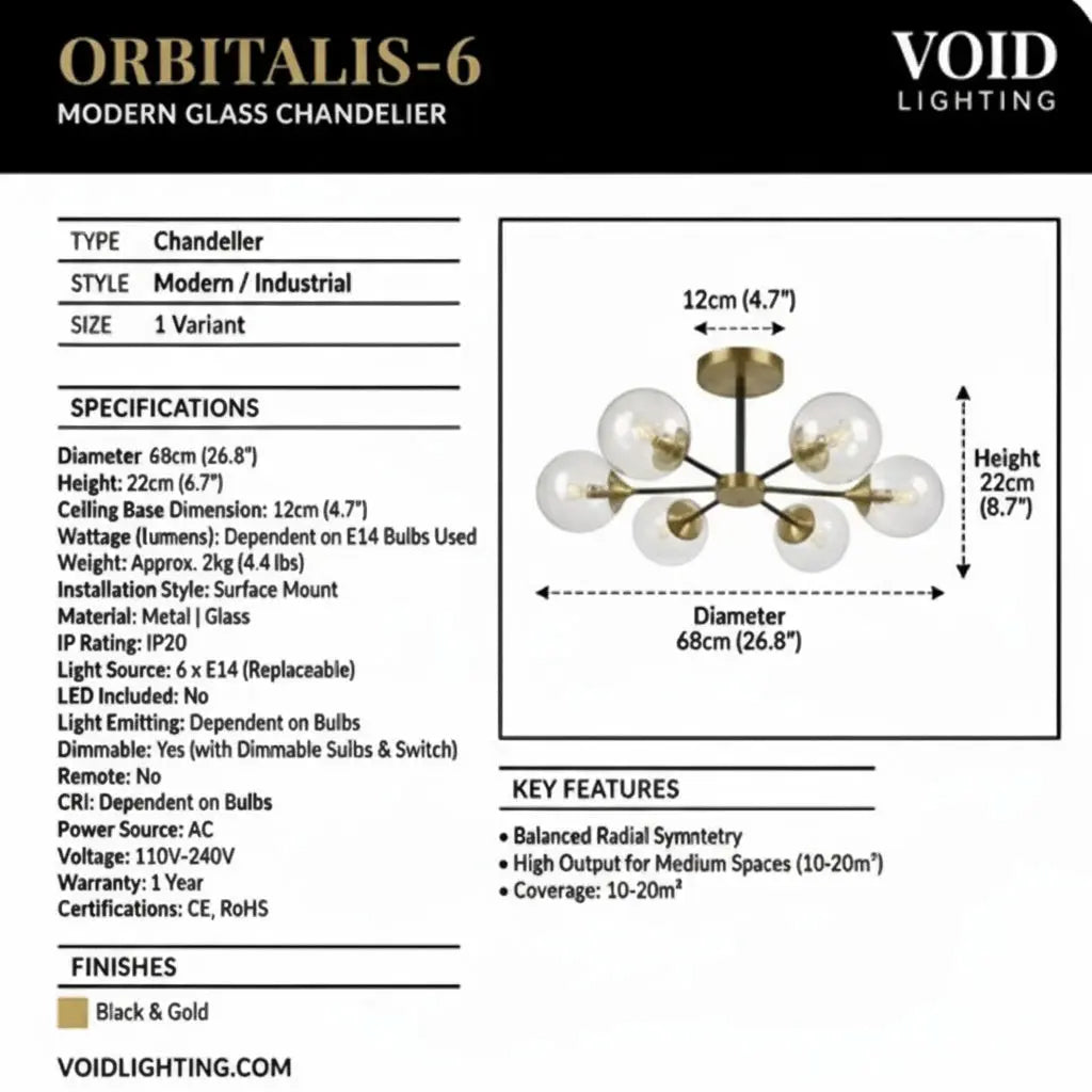 Orb Modern Glass Chandelier - Luxury Nordic LED Pendant - Orbitalis™ Luminescense