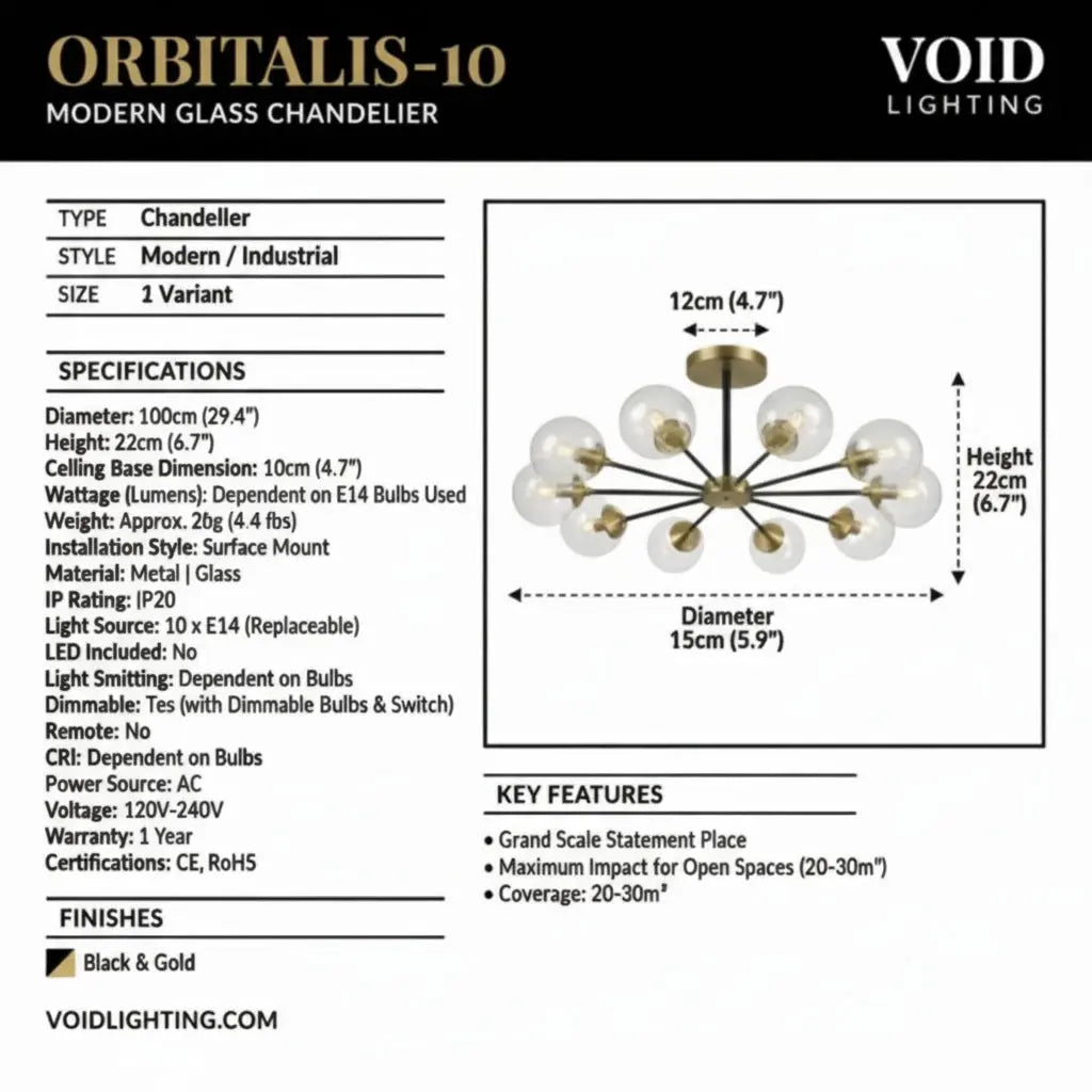 Orb Modern Glass Chandelier - Luxury Nordic LED Pendant - Orbitalis™ Luminescense