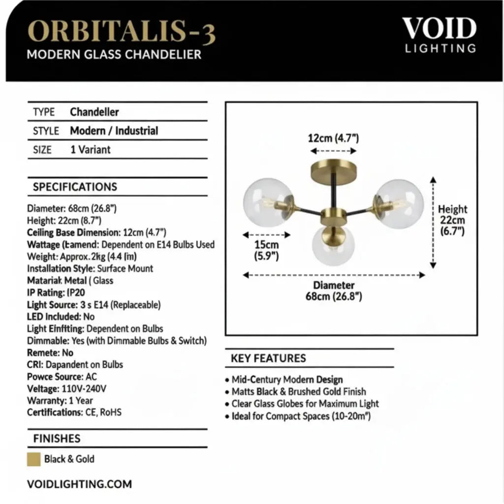Orb Modern Glass Chandelier - Luxury Nordic LED Pendant - Orbitalis™ Luminescense