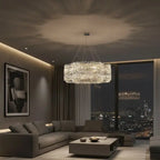Crystella Modern Luxury LED Crystal Flush-Mount Chandelier Luminescense