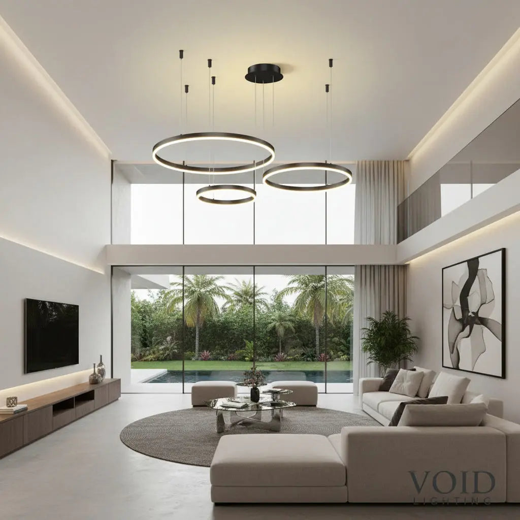 VoidHalo™ Modern LED Ring Pendant - Luxury Minimalist Multi-Ring Chandelier - VOID Lighting™ Luminescense