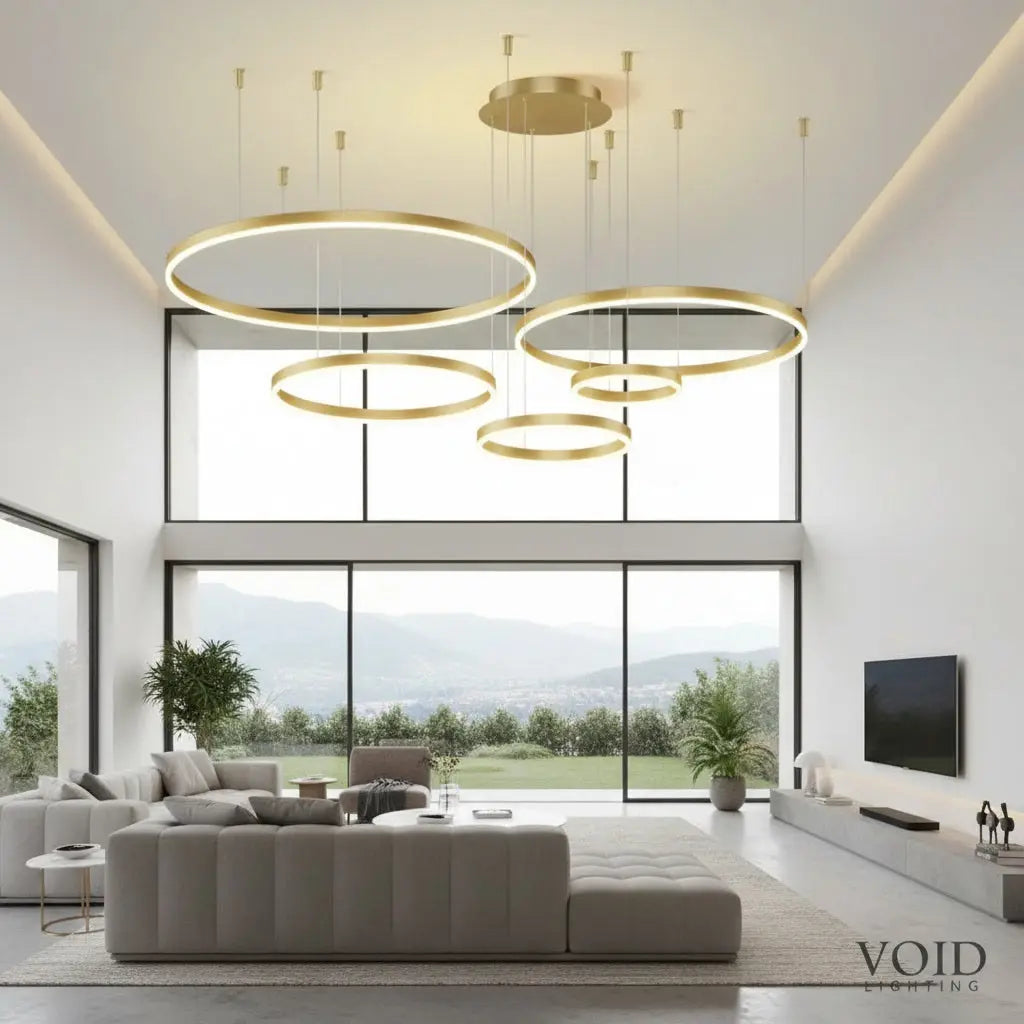 VoidHalo™ Modern LED Ring Pendant - Luxury Minimalist Multi-Ring Chandelier - VOID Lighting™ Luminescense