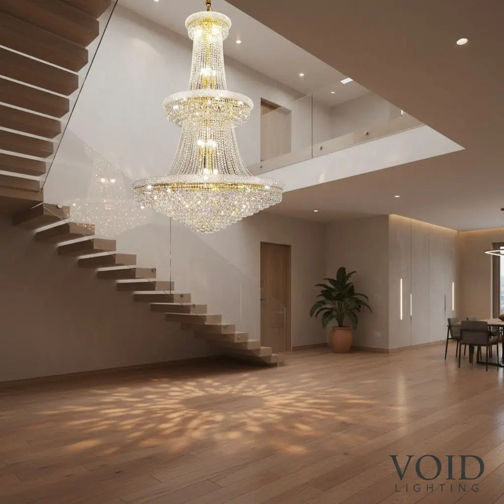 VoidCrystalline™ Luxury Grand Crystal Chandelier - Modern LED Ring Pendant Light - VOID Lighting™ Luminescense