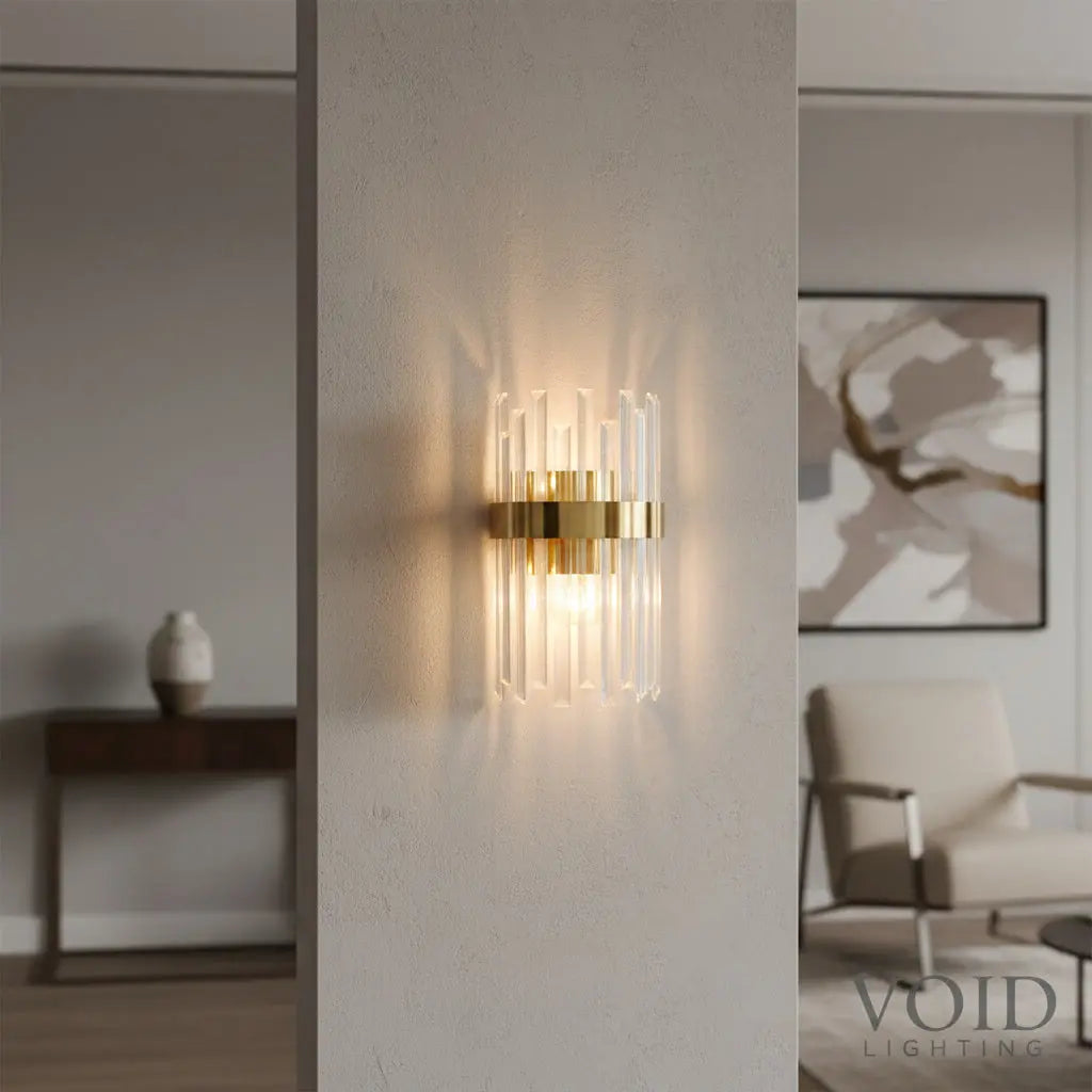 Aurielle™ Crystal Wall Sconce - Gold Void Lighting