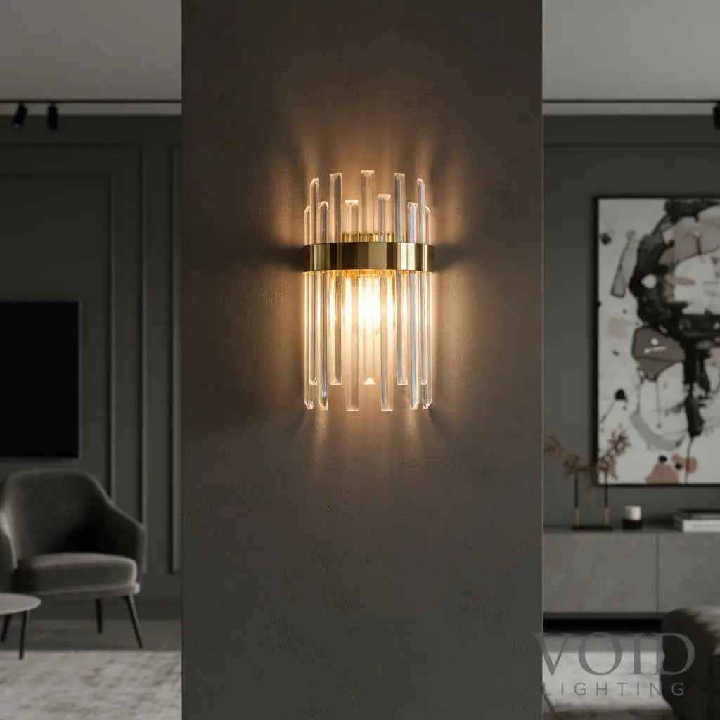 Aurielle™ Crystal Wall Sconce - Gold Void Lighting
