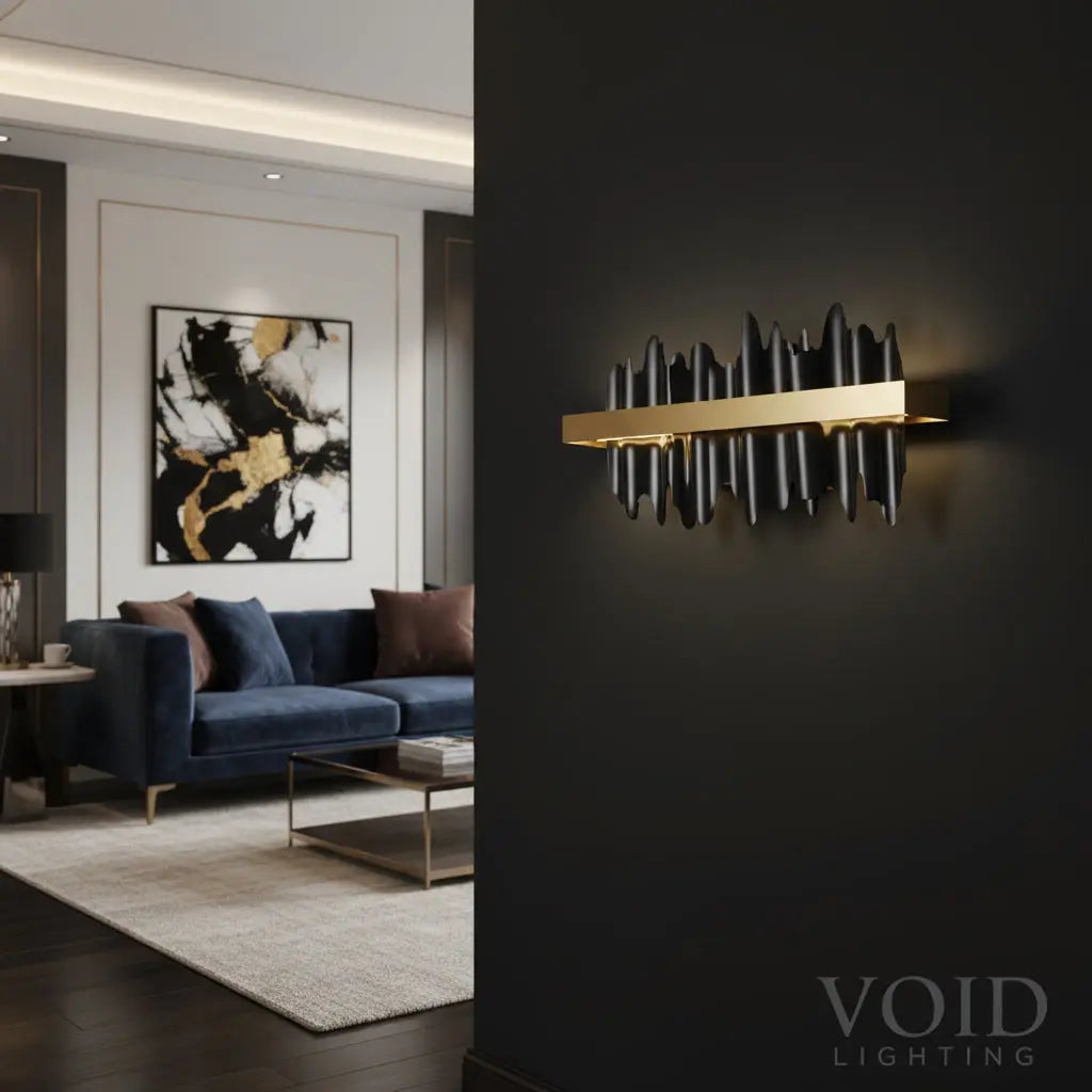 Stratos™ Modern Luxury Crystal Wall Sconce – Smoky K9 Architectural Perimeter Light Void Lighting