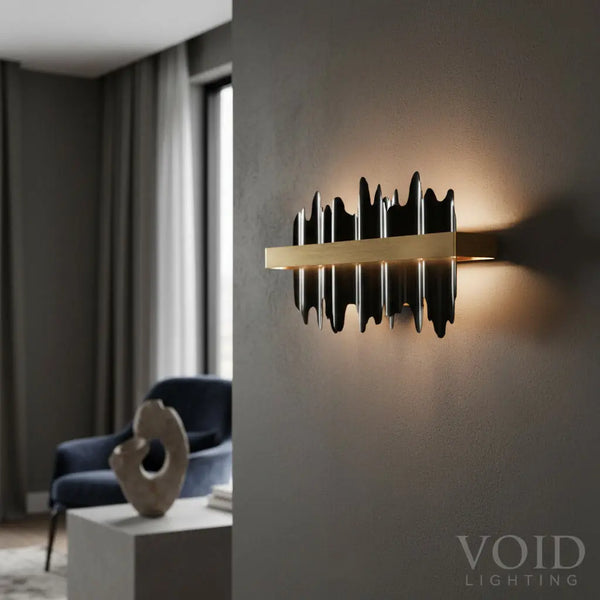 Stratos™ Modern Luxury Crystal Wall Sconce – Smoky K9 Architectural Perimeter Light Void Lighting