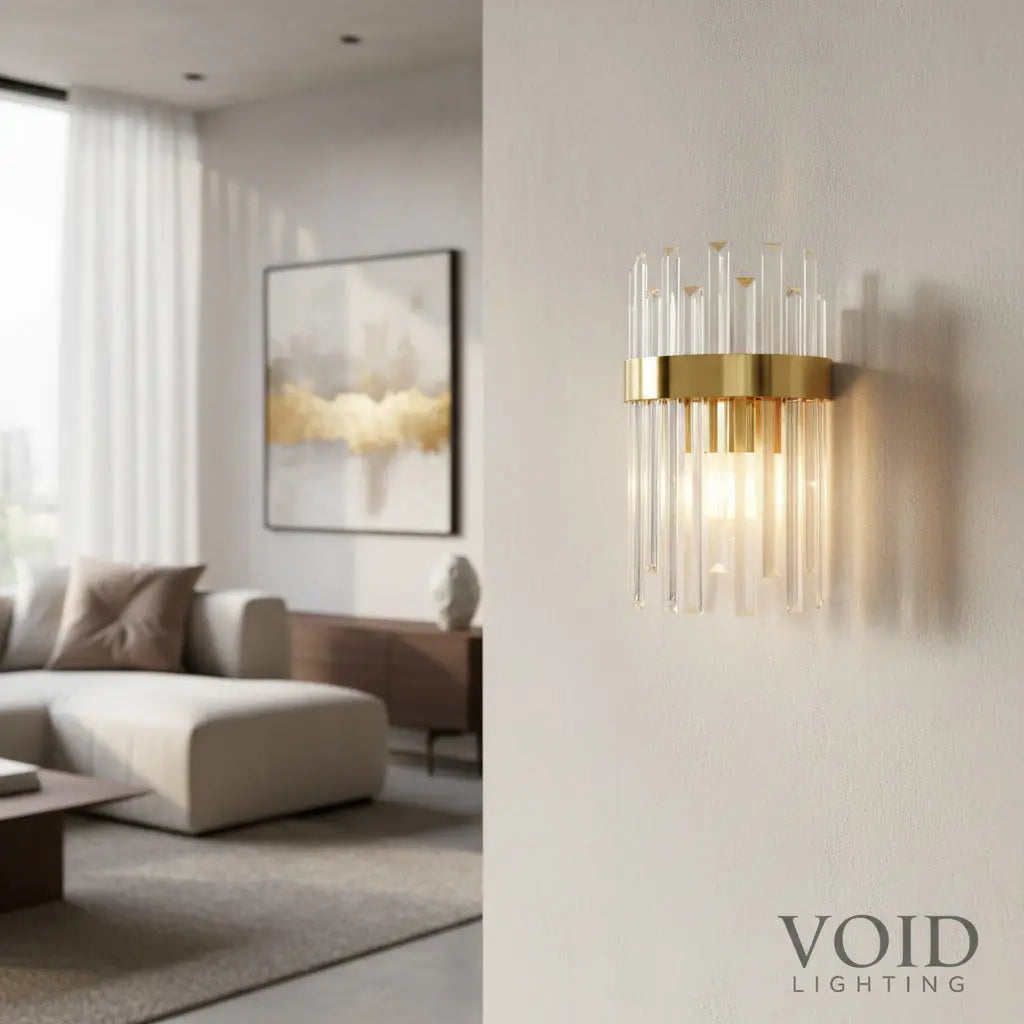 Aurielle™ Crystal Wall Sconce - Gold Void Lighting