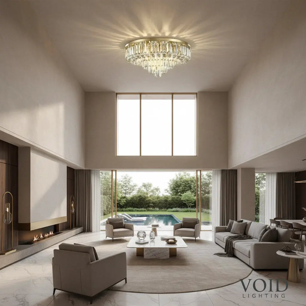VoidCrysta™ Round Crystal Chandelier - Modern Luxury LED Pendant - VOID Lighting™ Luminescense