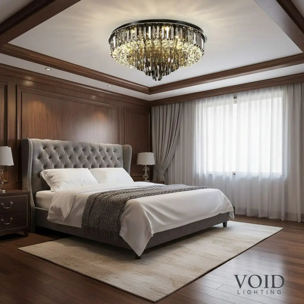 VoidCrysta™ Round Crystal Chandelier - Modern Luxury LED Pendant - VOID Lighting™ Luminescense