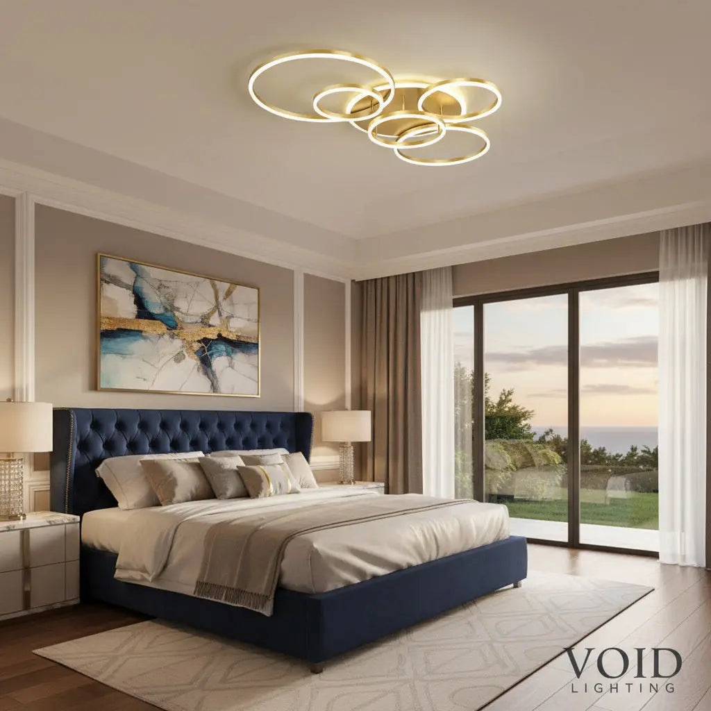 VoidFlow™ Modern Multi-Ring LED Chandelier - Luxury Dimmable Ceiling Light - VOID Lighting™ Luminescense